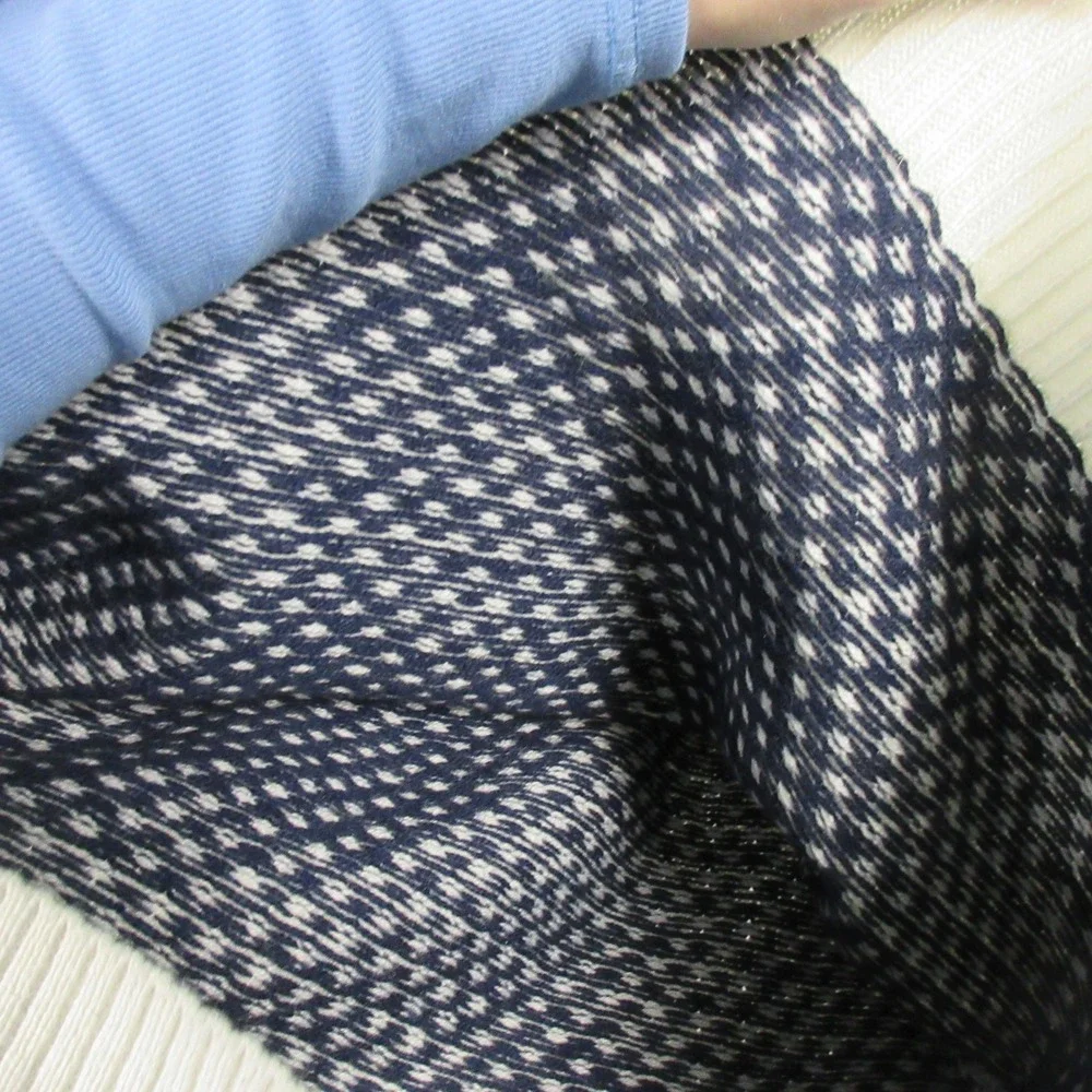 Long Wharf Supply Co Mens XL 1/4 Zip Sweater Fair Isle White Navy Nautical - Picture 8 of 15